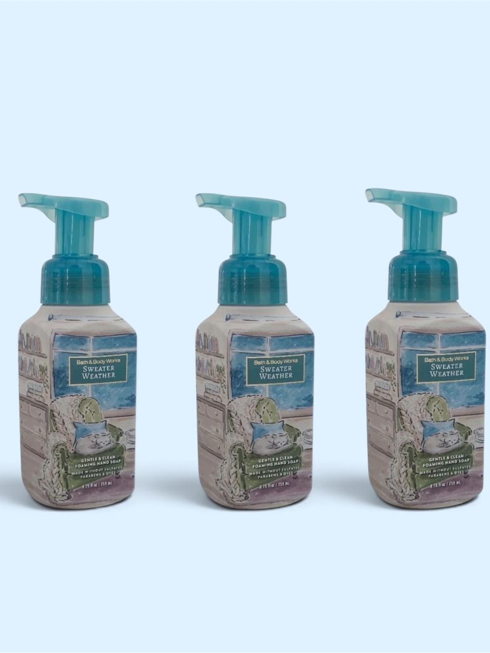 Bath & Body Works Sweater Weather Foaming Hand Soap Set of 3 New 8.75 oz New